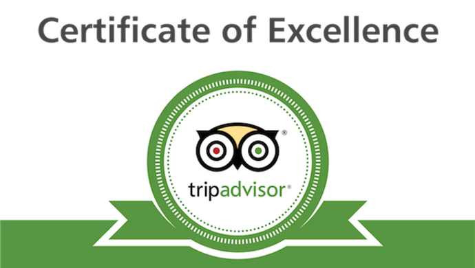 Trip Advisor Certifitake of Exellence